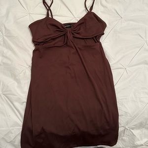 Brown cut out dress